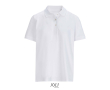 Women’s combed cotton polo, short sleeve, 3 buttons  colour white