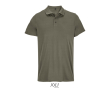 Recycled polyester sports polo, short sleeve, 3 buttons  colour military green