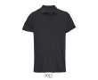 Recycled polyester sports polo, short sleeve, 3 buttons  colour black
