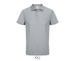 Recycled polyester sports polo, short sleeve, 3 buttons  colour grey