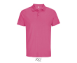 Recycled polyester sports polo, short sleeve, 3 buttons  colour pink