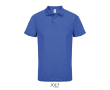 Recycled polyester sports polo, short sleeve, 3 buttons  colour royal blue