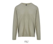 Long sleeve semi-combed cotton T-shirt, round neck  colour khaki