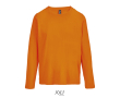 Long sleeve semi-combed cotton T-shirt, round neck  colour orange