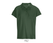 Women’s combed cotton polo, ribbed collar, 3 buttons  colour dark green