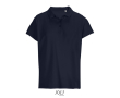 Women’s combed cotton polo, ribbed collar, 3 buttons  colour navy-blue