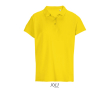 Women’s combed cotton polo, ribbed collar, 3 buttons  colour gold