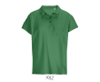 Women’s combed cotton polo, ribbed collar, 3 buttons  colour green
