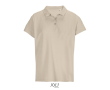 Women’s combed cotton polo, ribbed collar, 3 buttons  colour nude