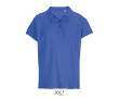 Women’s combed cotton polo, ribbed collar, 3 buttons  colour royal blue