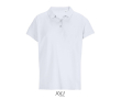 Women’s combed cotton polo, ribbed collar, 3 buttons  colour white
