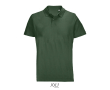 Unisex combed cotton polo, ribbed collar, 2 buttons  colour dark green