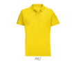 Unisex combed cotton polo, ribbed collar, 2 buttons  colour gold