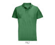 Unisex combed cotton polo, ribbed collar, 2 buttons  colour green