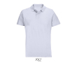 Unisex combed cotton polo, ribbed collar, 2 buttons  colour lilac