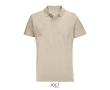 Unisex combed cotton polo, ribbed collar, 2 buttons  colour nude