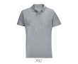 Unisex combed cotton polo, ribbed collar, 2 buttons  colour grey