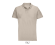 Unisex combed cotton polo, ribbed collar, 2 buttons  colour beige
