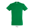 Unisex semi-combed cotton T-shirt, round neck, 150 g/m2  colour green