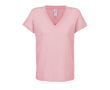Women's semi-combed cotton V-neck T-shirt SOL'S colour light pink