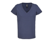 Women's semi-combed cotton V-neck T-shirt SOL'S colour navy-blue