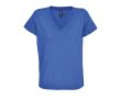 Women's semi-combed cotton V-neck T-shirt SOL'S colour royal blue