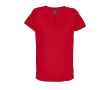 Women's semi-combed cotton V-neck T-shirt SOL'S colour red