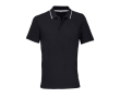 Unisex cotton polo with contrast stripe 200g/m² SOL'S PALERMO colour white/black