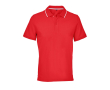 Unisex cotton polo with contrast stripe 200g/m² SOL'S PALERMO colour red