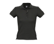 Slim fit women's polo shirt, 100% cotton, 210 g/m2, SOL'S People colour black