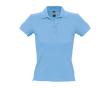 Slim fit women's polo shirt, 100% cotton, 210 g/m2, SOL'S People colour pastel blue