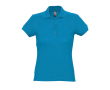 Slim fit women's polo shirt, 100% cotton, 170 g/m2, SOL'S Passion colour cyan blue
