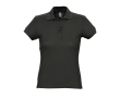 Slim fit women's polo shirt, 100% cotton, 170 g/m2, SOL'S Passion colour black
