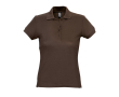 Slim fit women's polo shirt, 100% cotton, 170 g/m2, SOL'S Passion colour dark brown