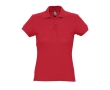 Slim fit women's polo shirt, 100% cotton, 170 g/m2, SOL'S Passion colour red