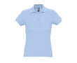 Slim fit women's polo shirt, 100% cotton, 170 g/m2, SOL'S Passion colour pastel blue