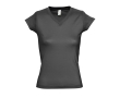 Women's 100% cotton V-neck T-shirt, 150 g/m2, SOL'S Moon colour taupe grey