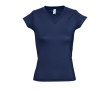 Women's 100% cotton V-neck T-shirt, 150 g/m2, SOL'S Moon colour navy-blue