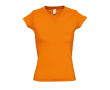 Women's 100% cotton V-neck T-shirt, 150 g/m2, SOL'S Moon colour orange