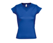 Women's 100% cotton V-neck T-shirt, 150 g/m2, SOL'S Moon colour royal blue