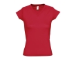 Women's 100% cotton V-neck t-shirt, 150 g/m2, SOL'S Moon colour red