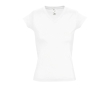 Women's 100% cotton V-neck t-shirt, 150 g/m2, SOL'S Moon colour white