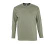 Branded long sleeve cotton t-shirt, 150 g/m2, SOL'S Monarch colour khaki