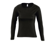 Women's long-sleeved cotton t-shirt, 150 g/m2, SOL'S Majestic colour black