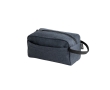 Recycled toiletry bag with front pocket and handle colour blue