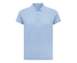 Women's casual-fit recycled cotton piqué polo, 220 g/m² colour cyan blue