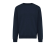 Unisex crew neck sweatshirt with fleece modern fit 340 g/m² Iqoniq Torla colour navy-blue
