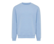 Unisex crew neck sweatshirt with fleece modern fit 340 g/m² Iqoniq Torla colour cyan blue