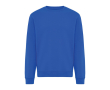 Unisex crew neck sweatshirt with fleece modern fit 340 g/m² Iqoniq Torla colour royal blue