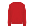 Unisex crew neck sweatshirt with fleece modern fit 340 g/m² Iqoniq Torla colour red